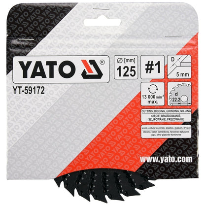 Disc raspel, 125x22.2 mm, lemn YT-59172