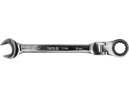 Cheie comb.cu clichet cap flexibil 18mm YT-1684-magazinsculeonline-YATO