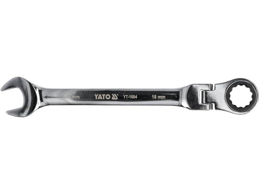Cheie comb.cu clichet cap flexibil 18mm YT-1684-magazinsculeonline-YATO