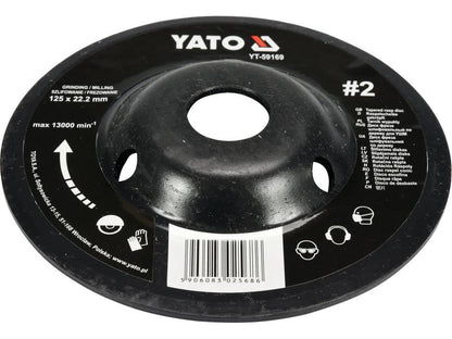 DISC RAȘPEL LEMN, DEPRESAT, 125X22.2MM, NR2 YT-59169 Yato - magazinsculeonline - Yato