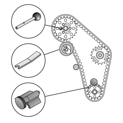 SET BLOCARE ROȚI DISTRIBUȚIE,MOTOR DIESEL, 3 BUC YT-0632 - magazinsculeonline - Yato