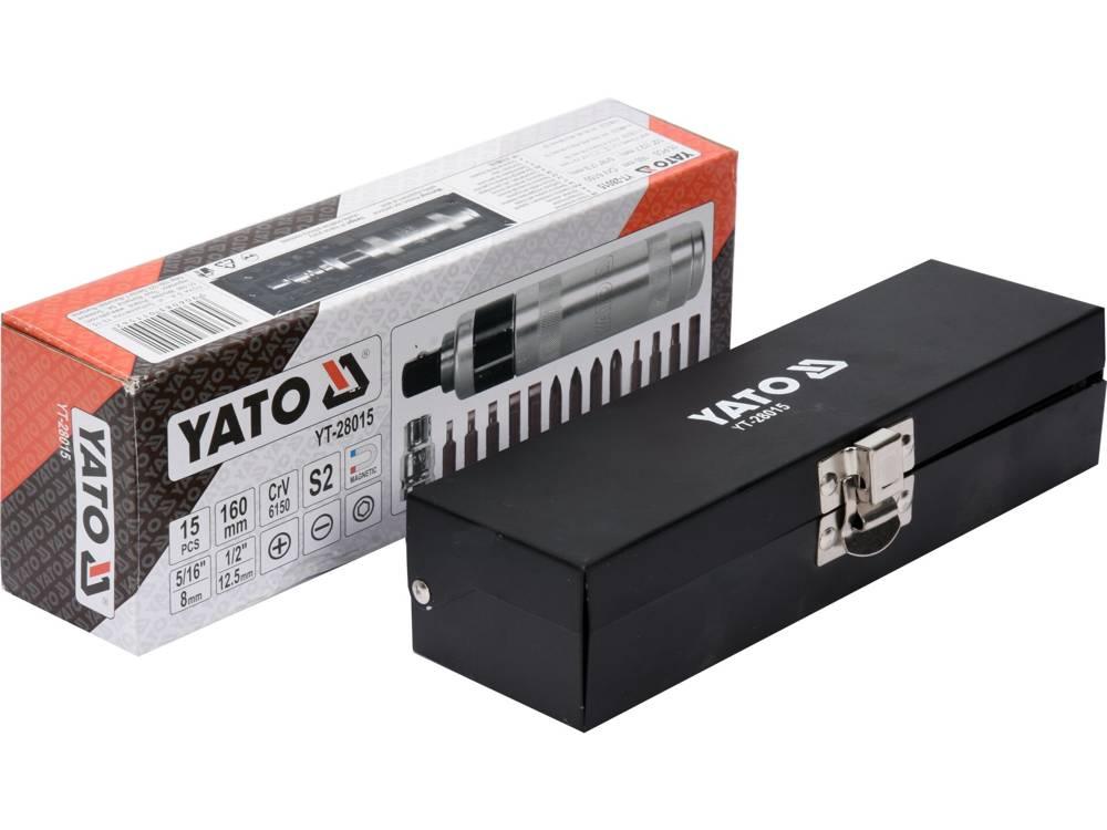 ȘURUBELNIȚĂ DE IMPACT CR-V, 15 PIESE YT-28015 - magazinsculeonline - Yato